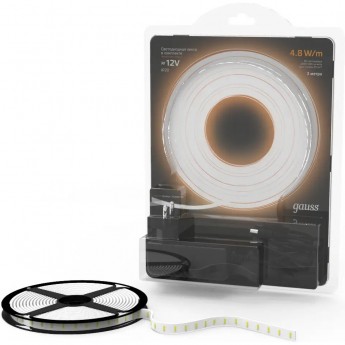 Лента GAUSS LED Комплект 2835/60-SMD 4,8W 12V DC теплый белый IP20 (блистер 3м)